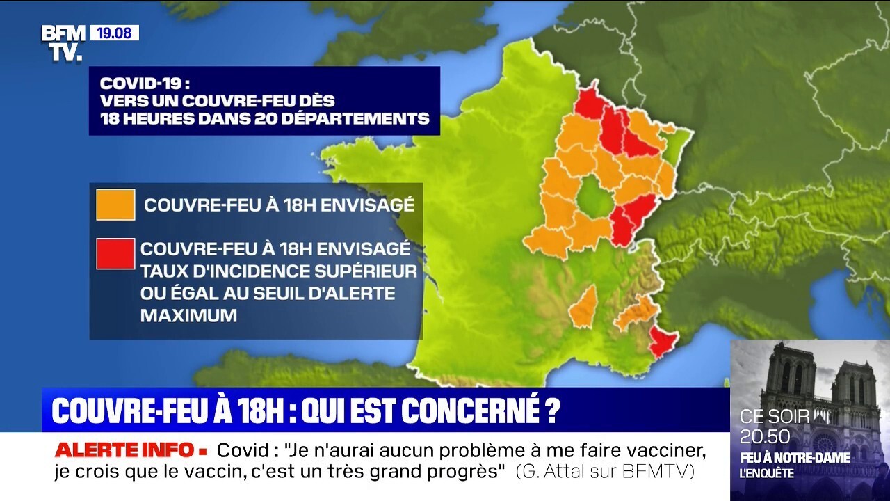 Couvre Feu A 18h 20 Departements Pourraient Etre Concernes