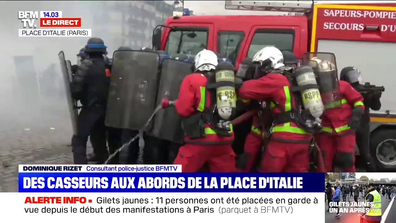 Manifestation à Paris Des Pompiers Empêchés Dintervenir Par Des Casseurs