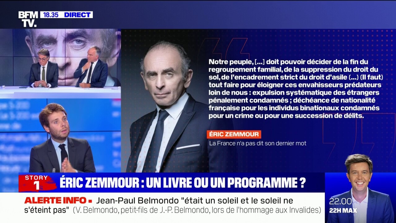 Le Nouveau Livre D Eric Zemmour Est Il Un Programme