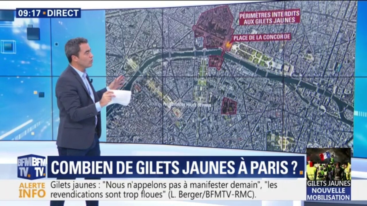 Les Zones Où Les Gilets Jaunes Ne Pourront Pas Manifester Demain à Paris