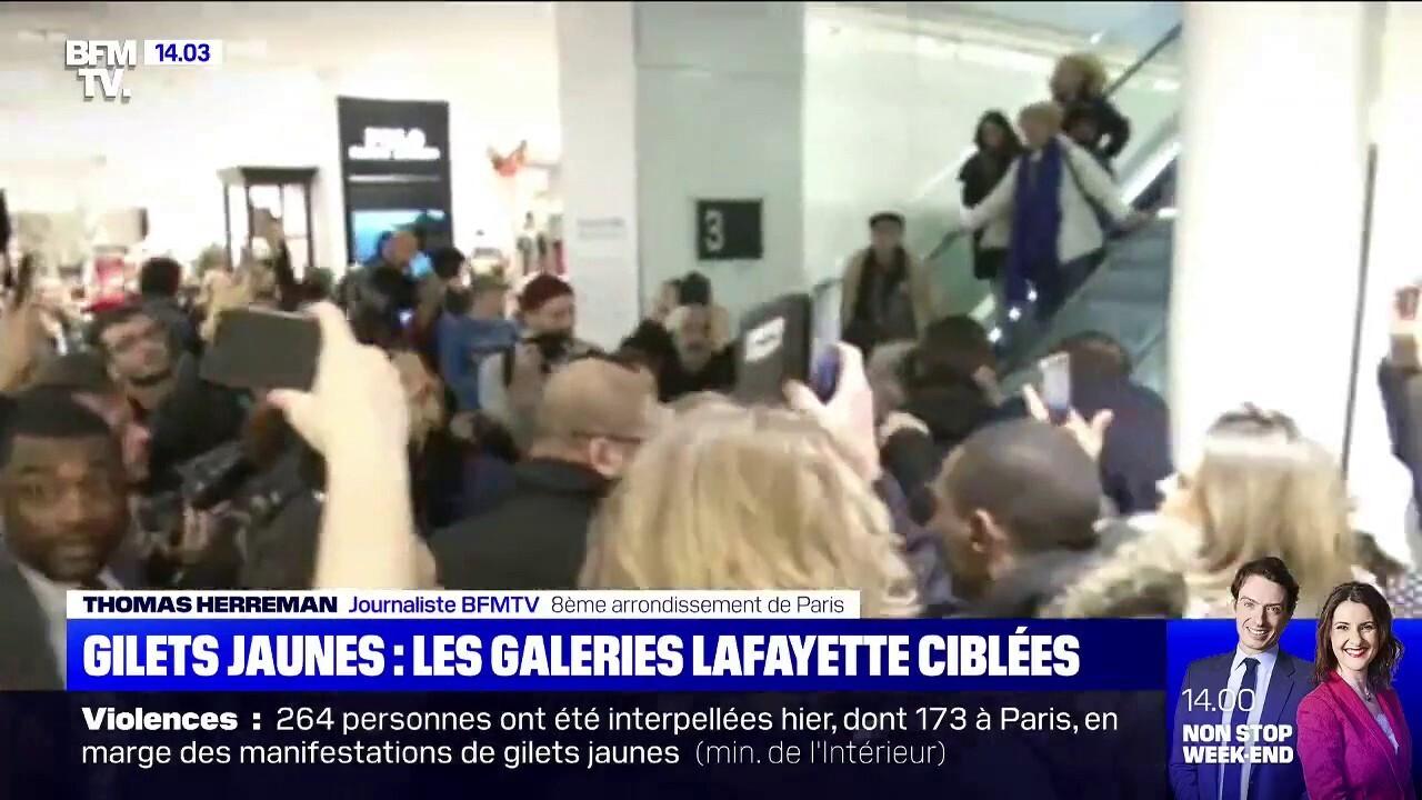 Gilets Jaunes Les Galeries Lafayette Ciblées à Paris