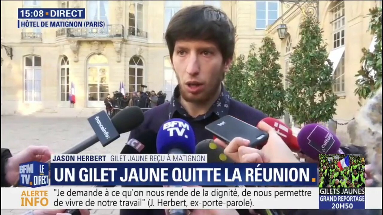 Présent à Matignon Le Gilet Jaune Jason Herbert Dénonce Des Pressions De La Part Dautres Gilets Jaunes