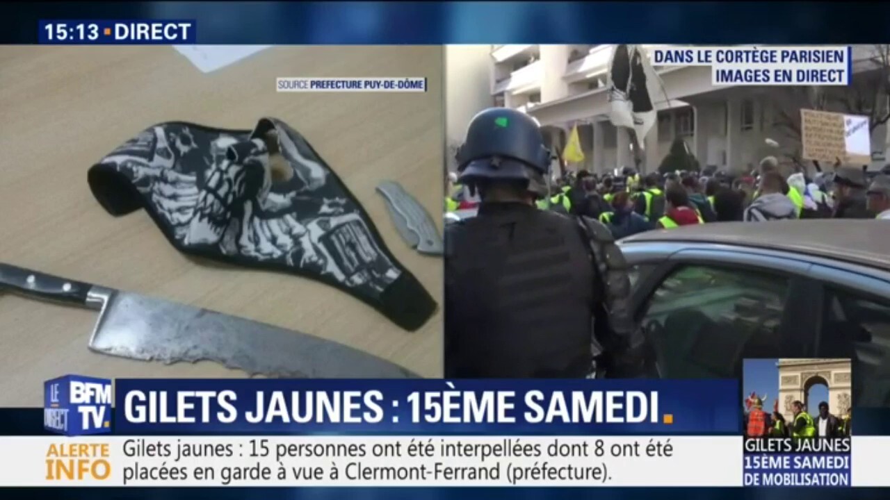 Gilets Jaunes Quinze Personnes Interpellées à Clermont Ferrand Des Armes Saisies Par La Police