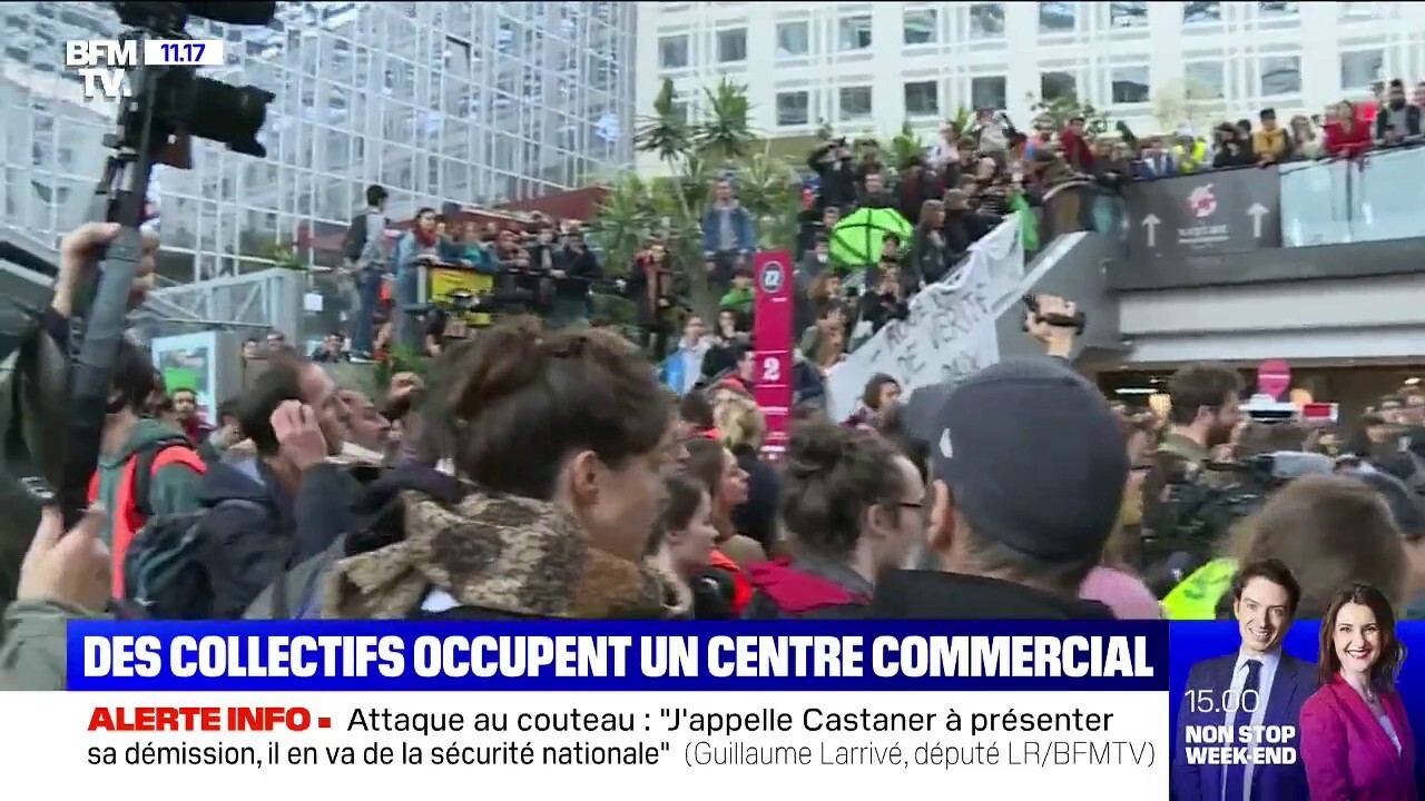 Des Gilets Jaunes Et Des Militants Pour Le Climat Occupent Un Centre Commercial à Paris