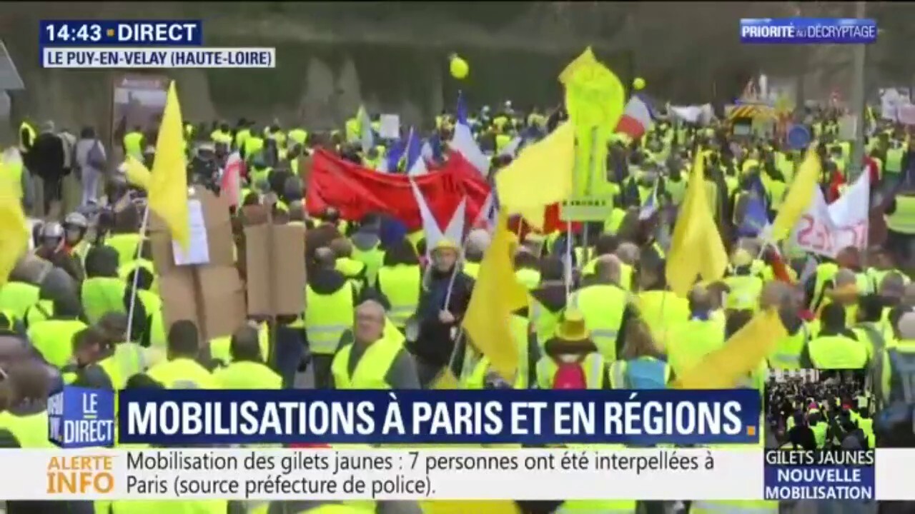 Les Gilets Jaunes Démarrent Leur Manifestation Au Puy En Velay En Haute Loire