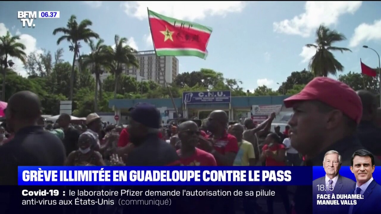 Grève illimitée en Guadeloupe contre le pass sanitaire et l&#39;obligation  vaccinale des soignants o